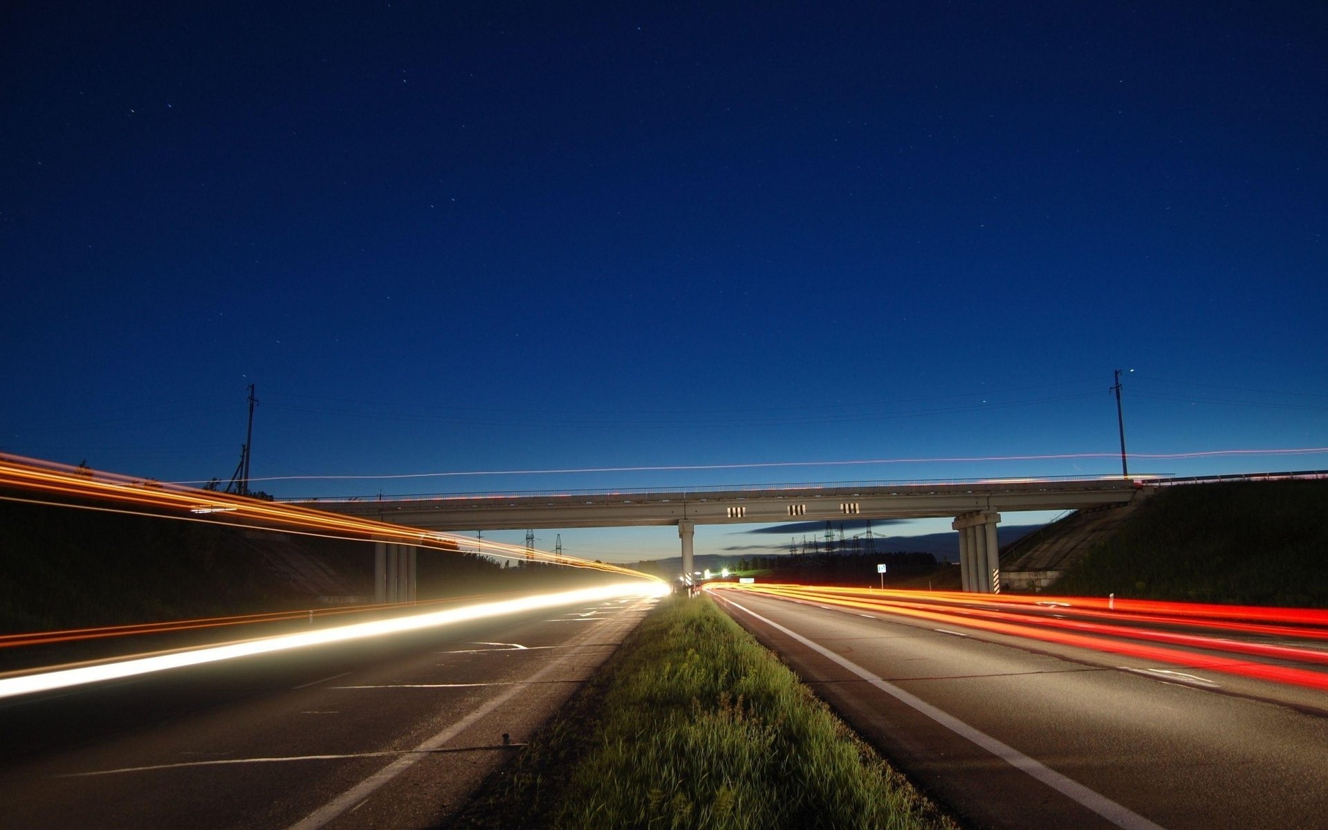 autostrada niebo wieczór piękne most światła