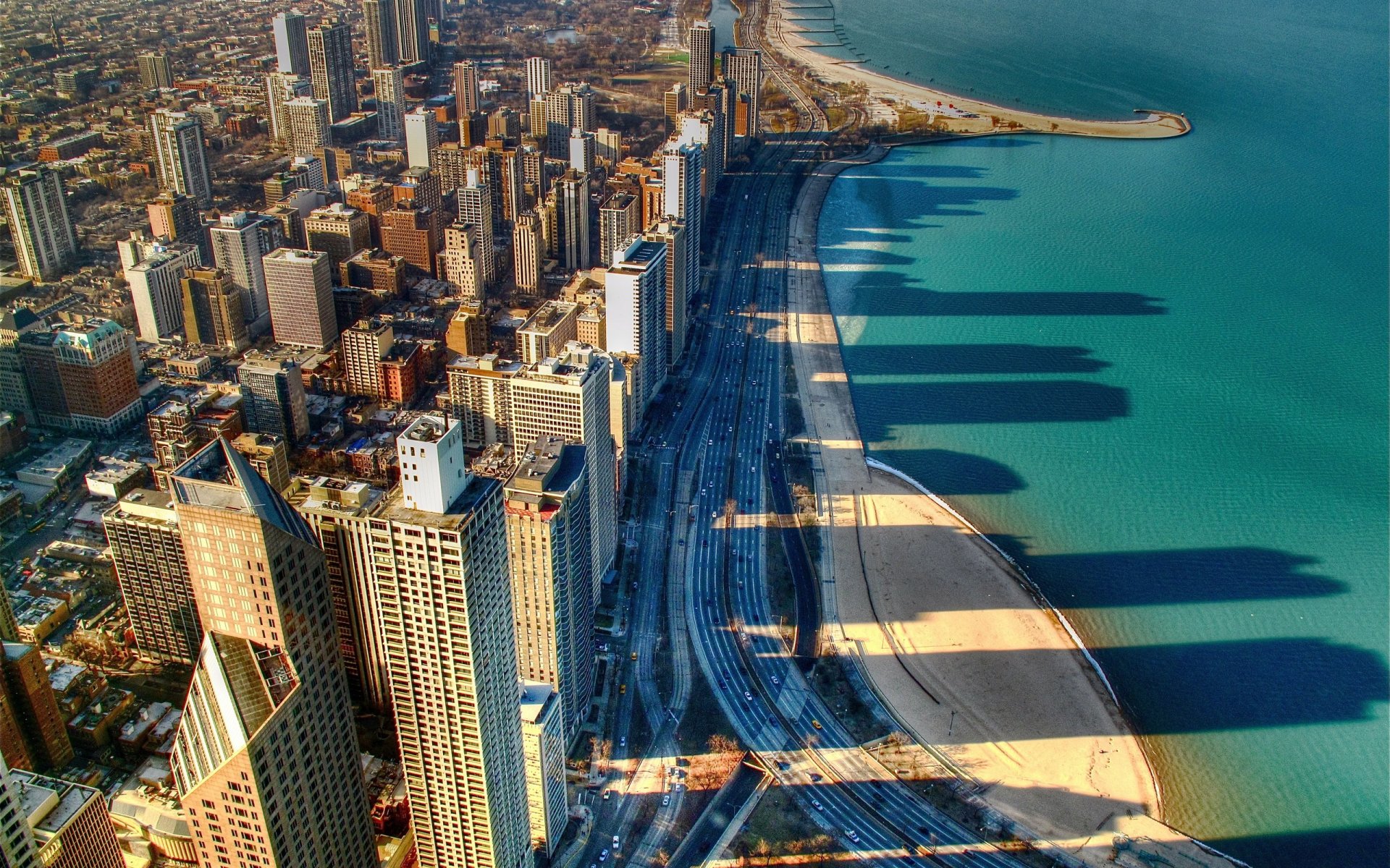 city shore beach chicago