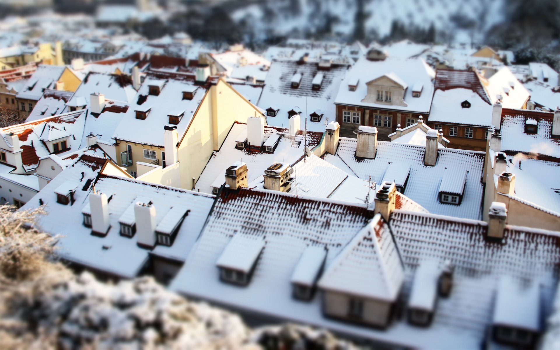 prague house tilt shift