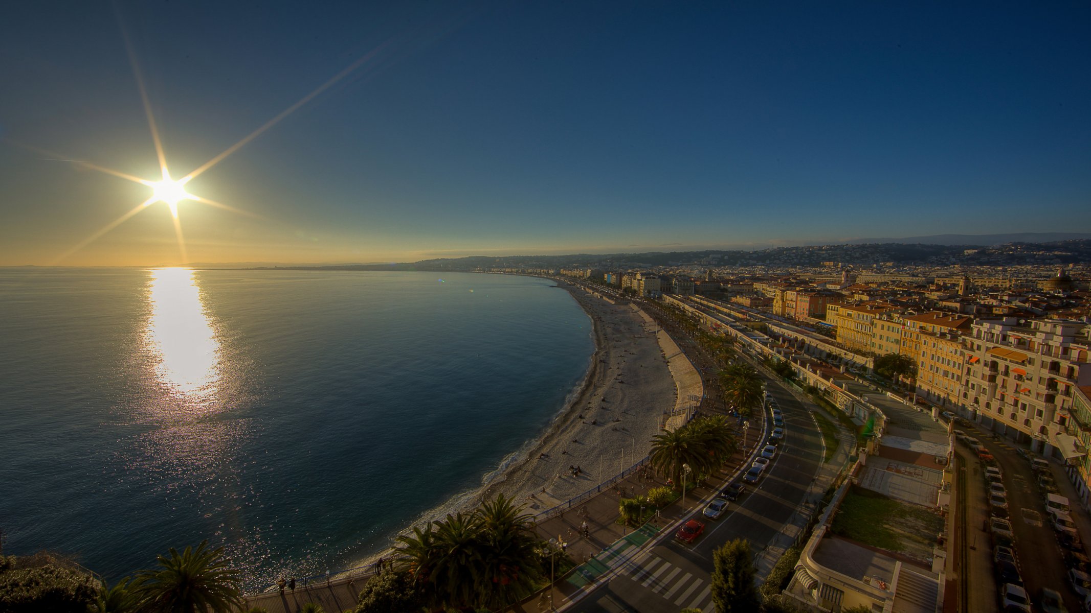 full hd città case costa strada strade sole auto auto vista luoghi paesi italia