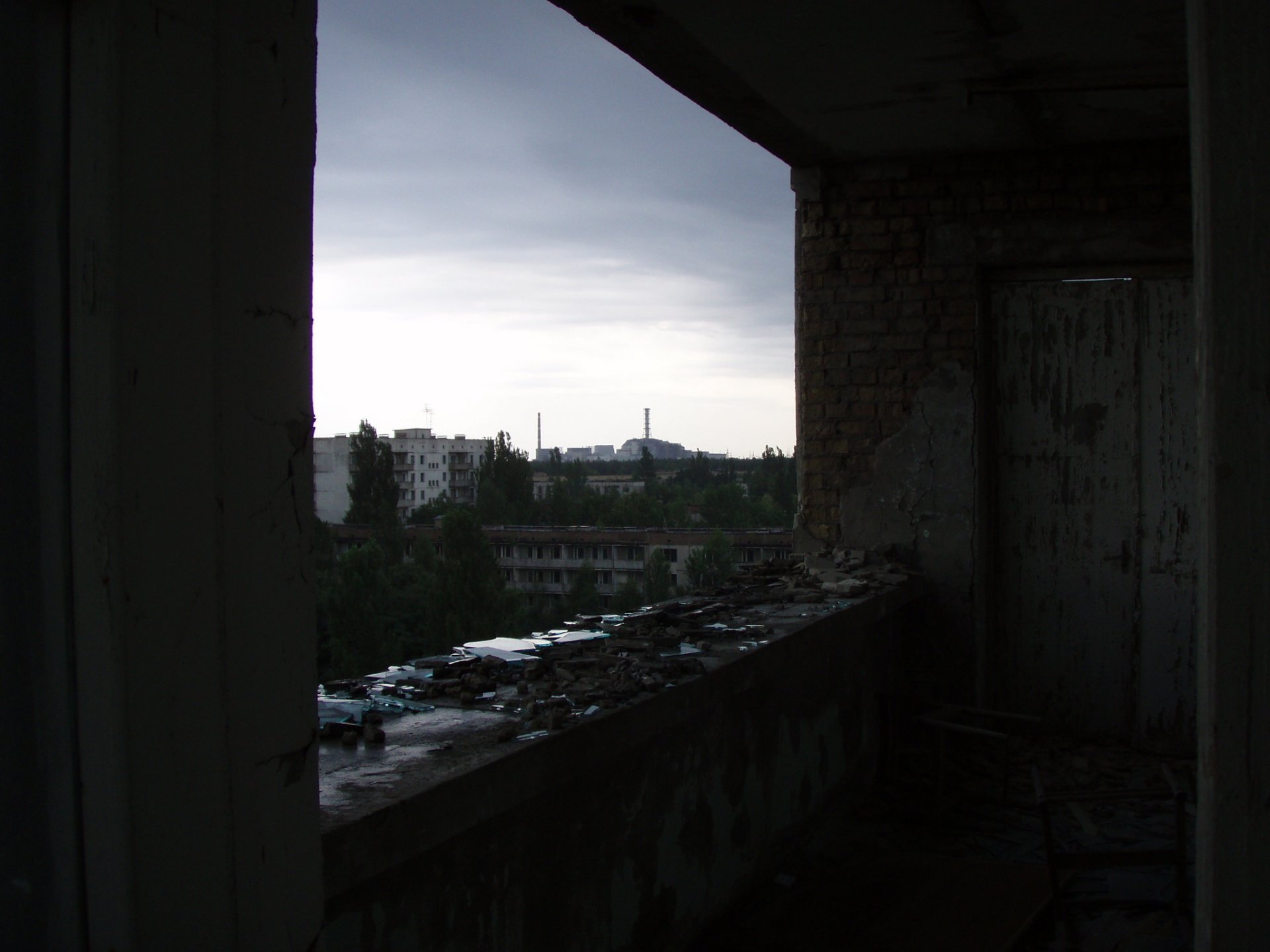 tschernobyl kernkraftwerk blick aus dem fenster