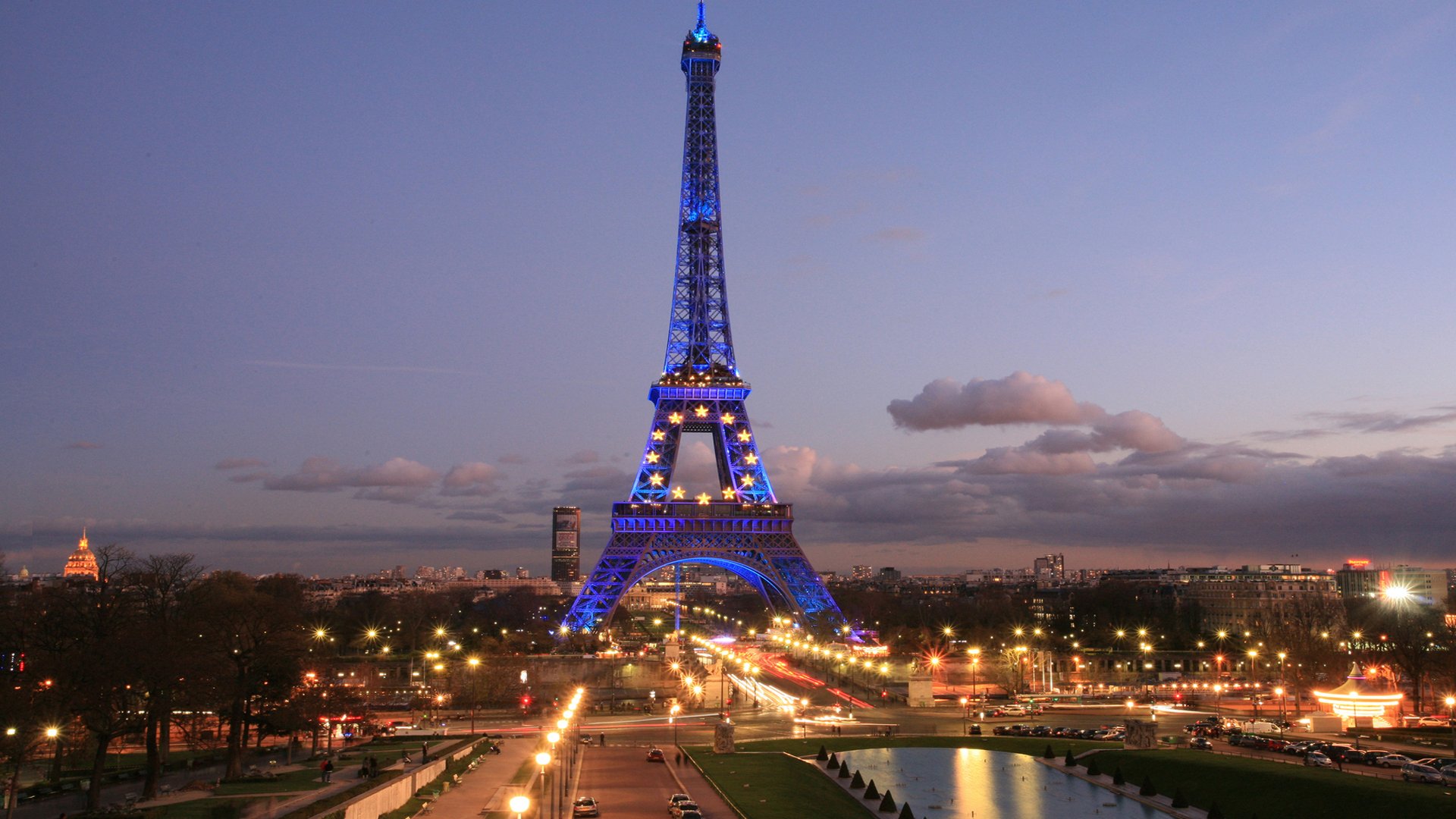 torre eiffel francia parís ciudad luces cielo nubes