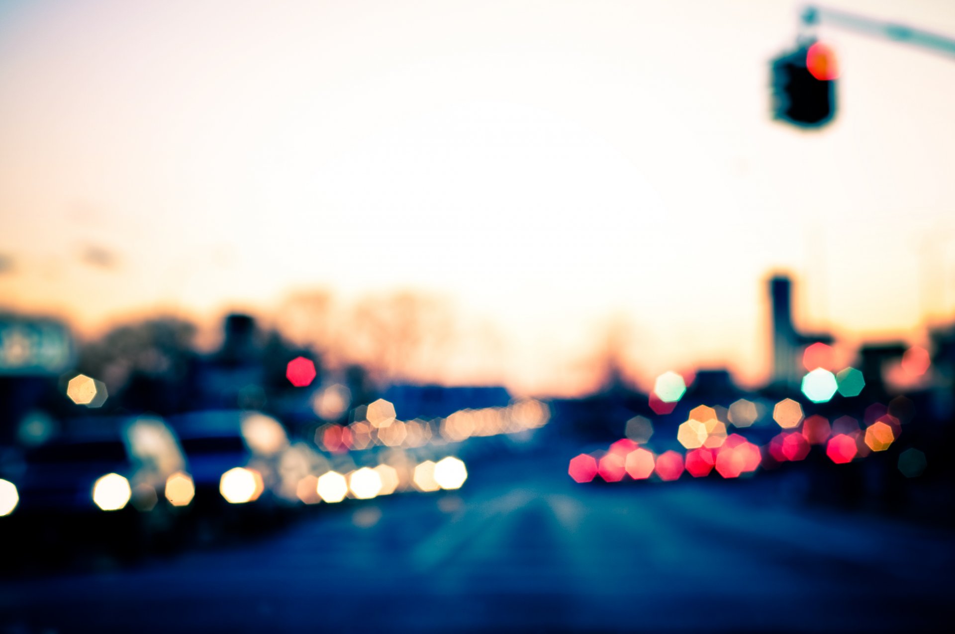 ciudad luces foto bokeh desenfoque carretera coches noche