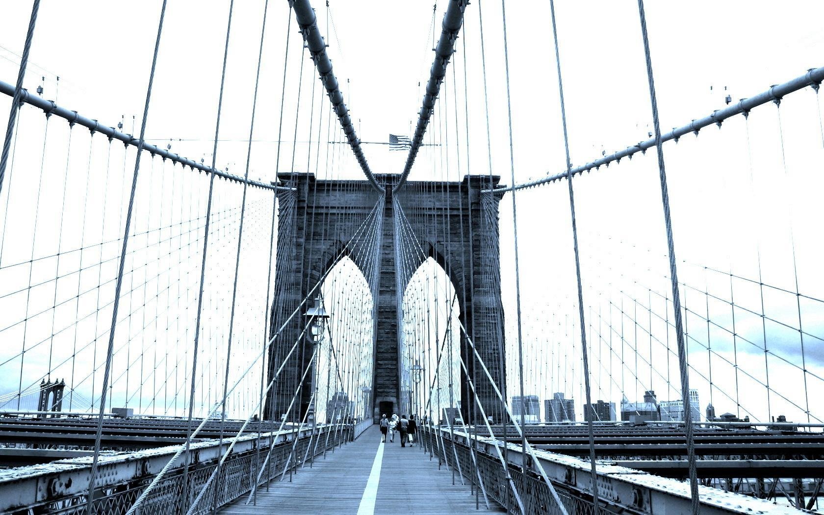 bau brücke stadt leute