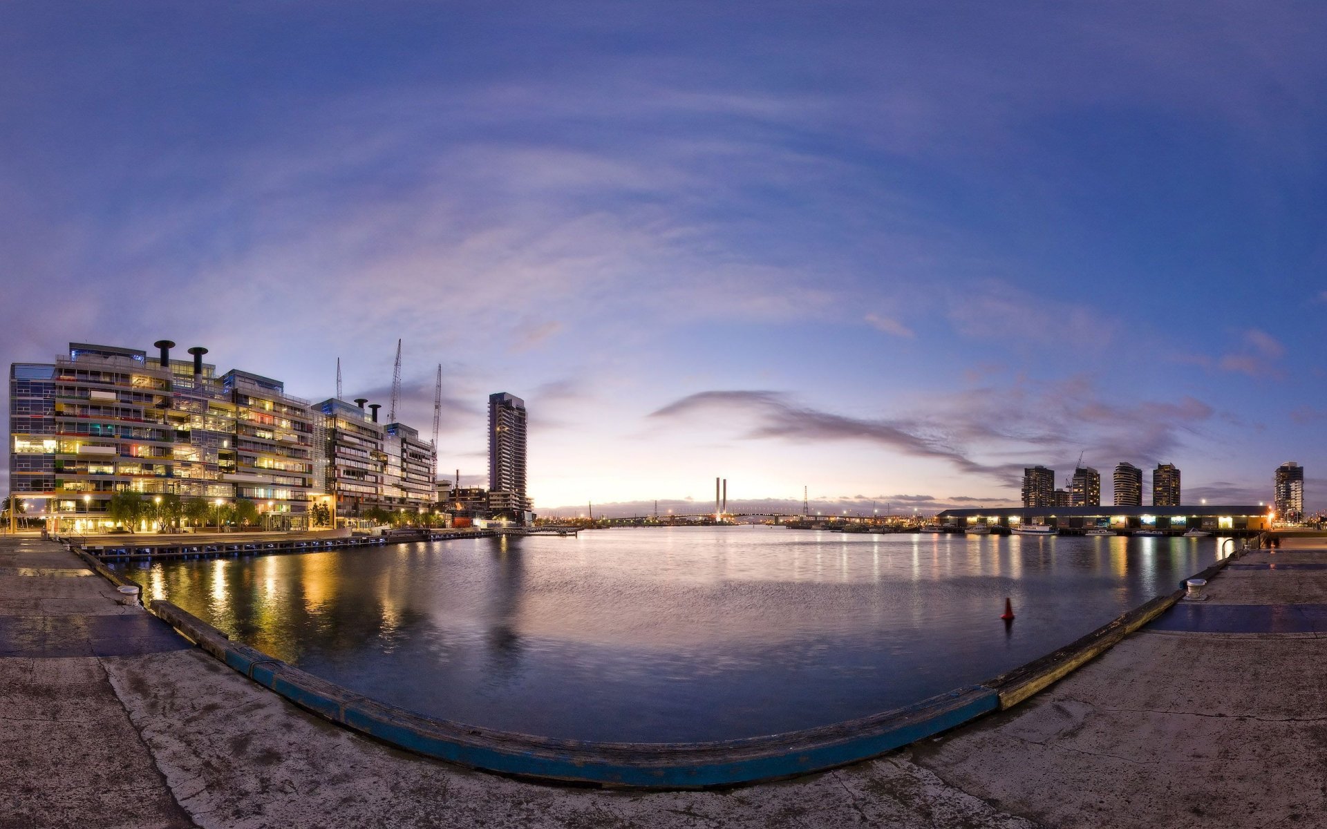 stadt abend wasser promenade straße