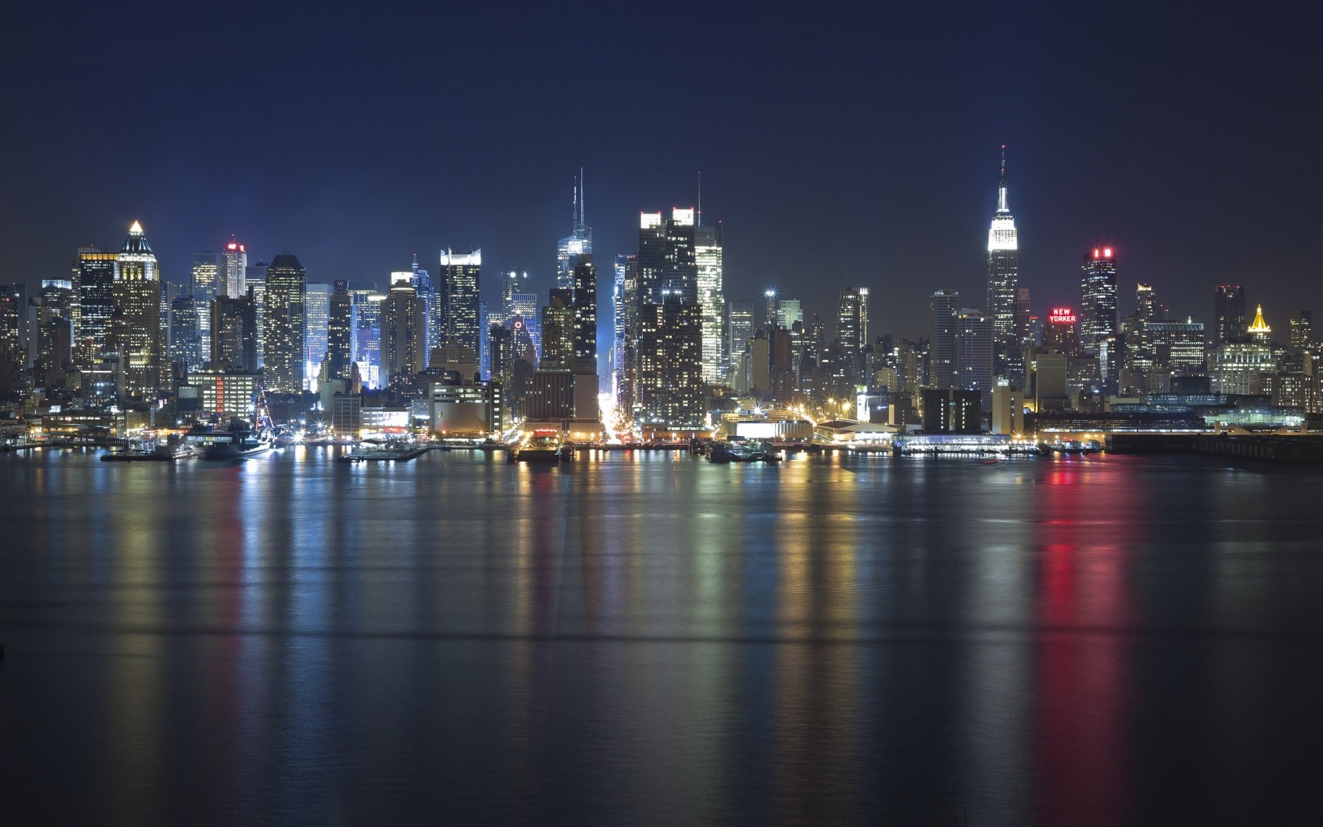 hudson nueva york río hudson noche luces estados unidos estados unidos américa