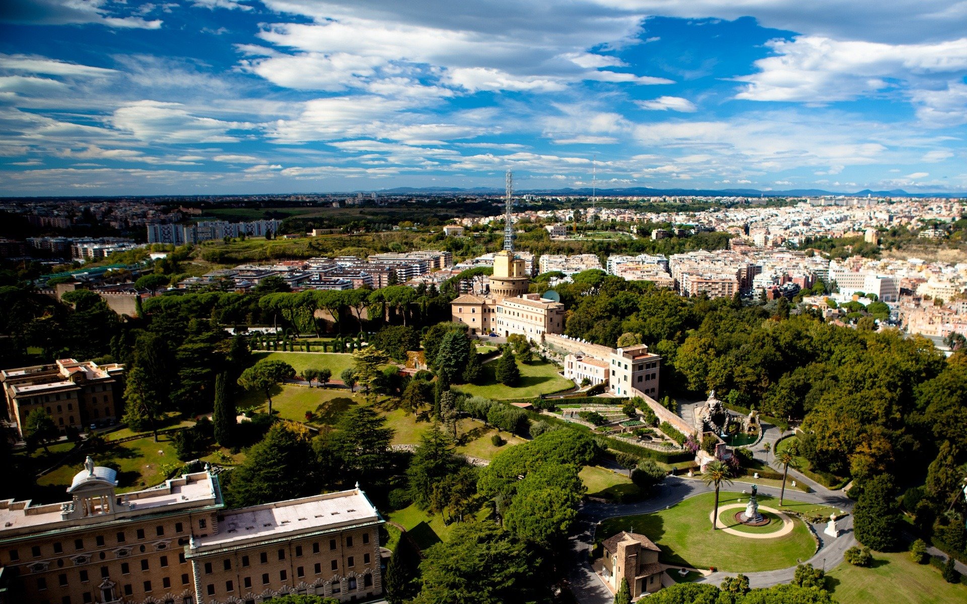 town rome house tree park height italy europe roma