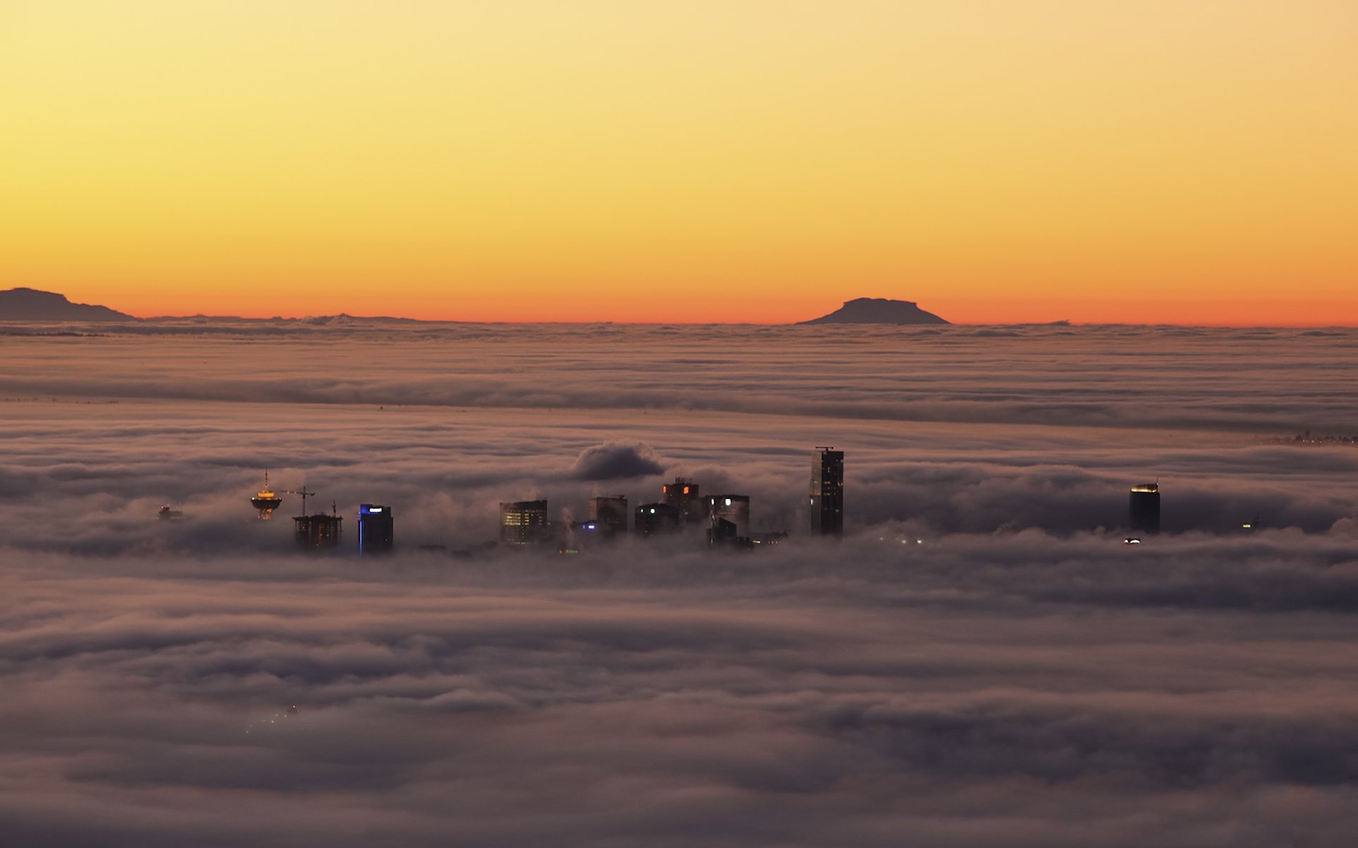 vancouver canada nebbia tramonto case nuvole