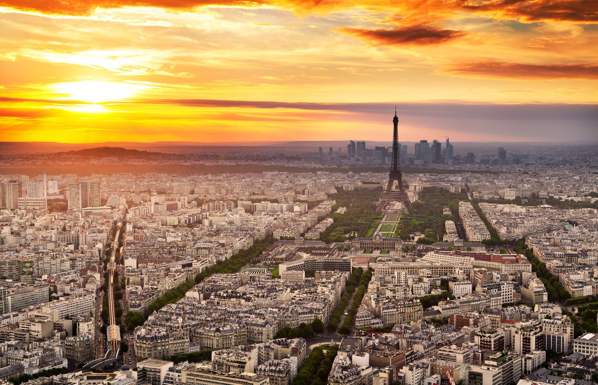 francia parigi città torre eiffel cielo nuvole tramonto