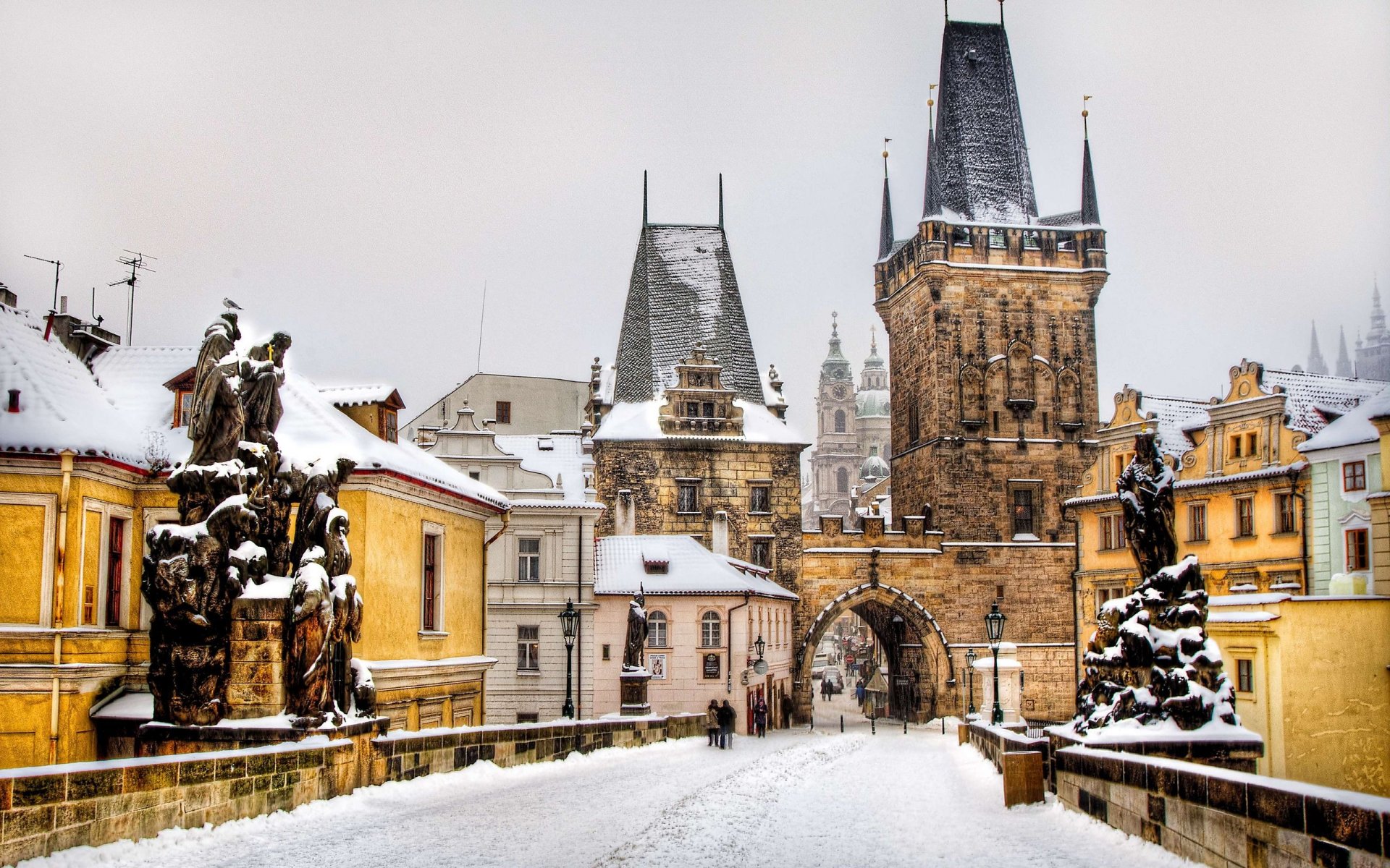 prague bridge old town sculpture