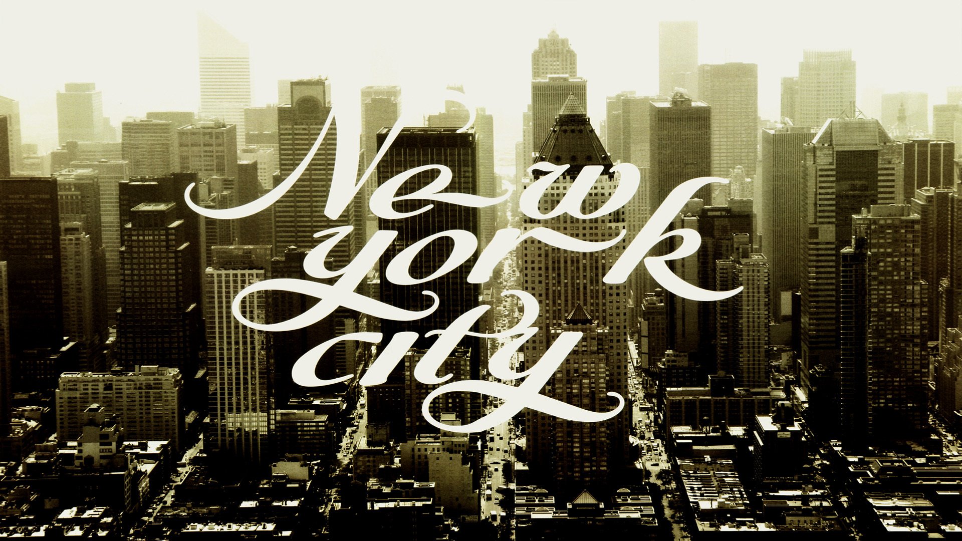 new york mitity schriftzug retro