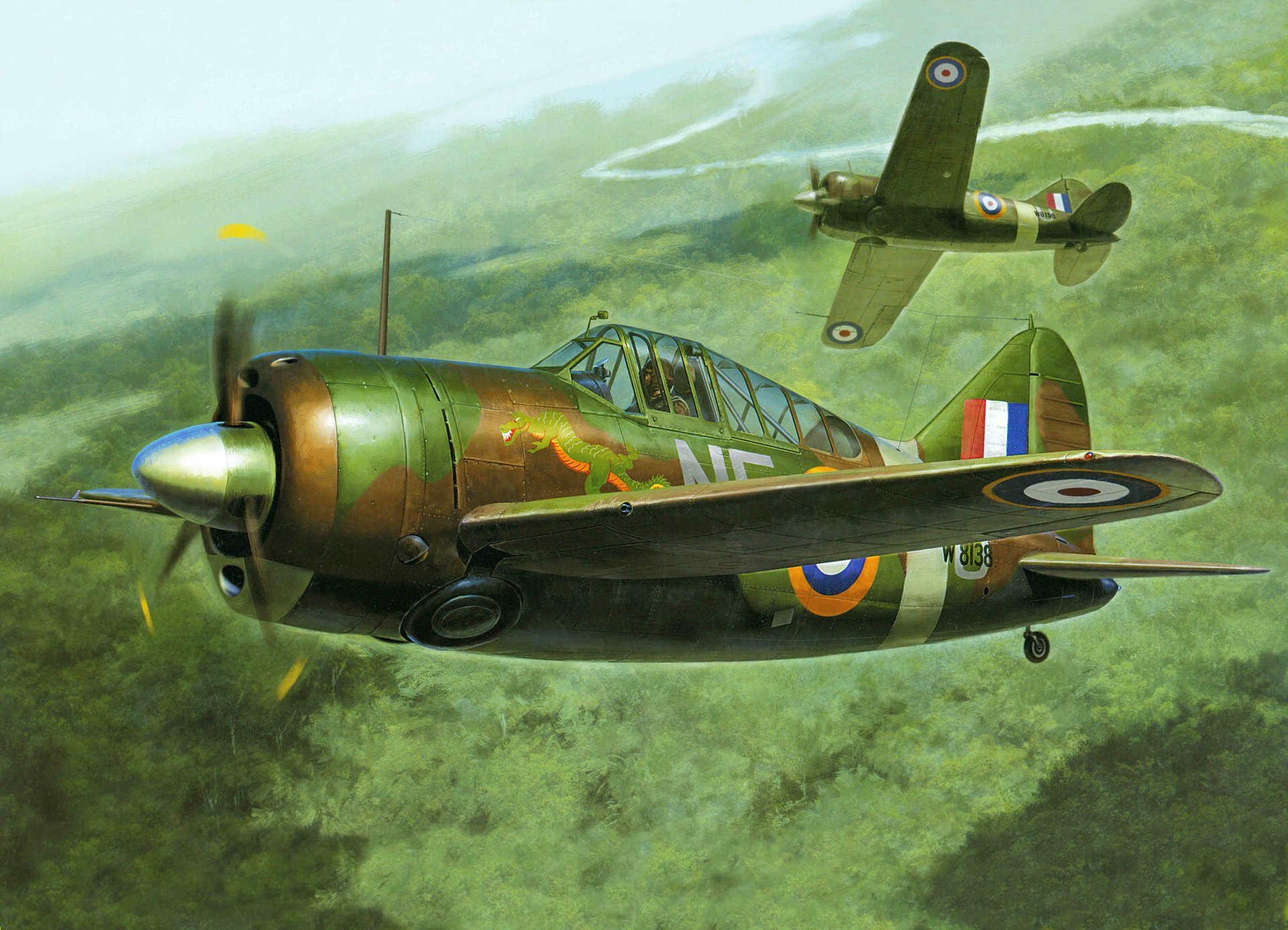 arte brewster avión f2a buffalo