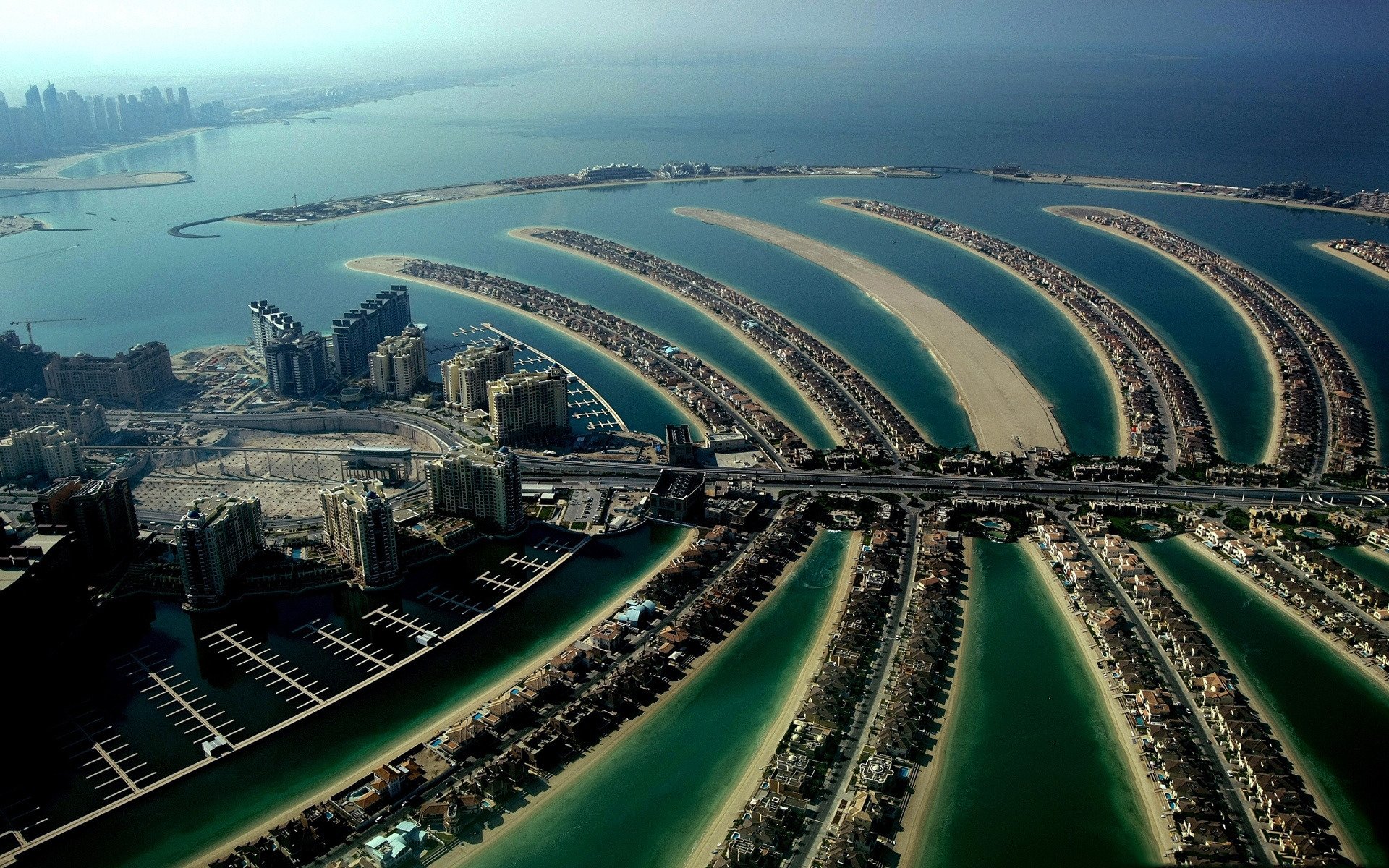 künstlich insel palme jumeirah häuser dubai