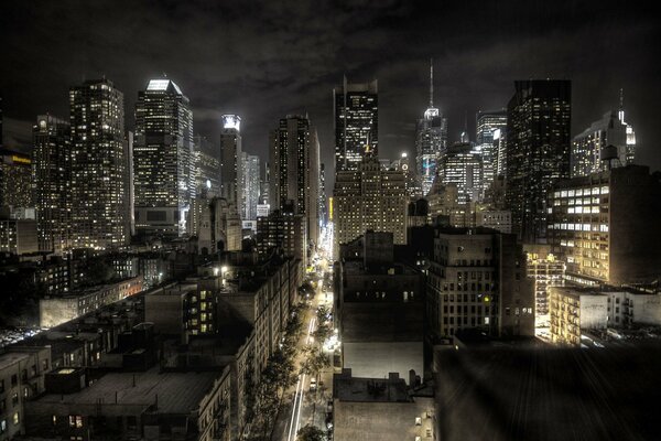 La ciudad de nueva York se muestra en el fondo de pantalla