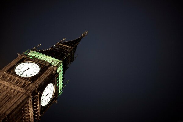 Bin Ben in England at night