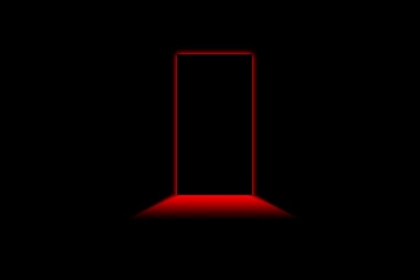 Porte noire avec lumière rouge