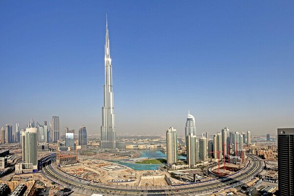 Gratte-ciel à Dubaï, vue aérienne