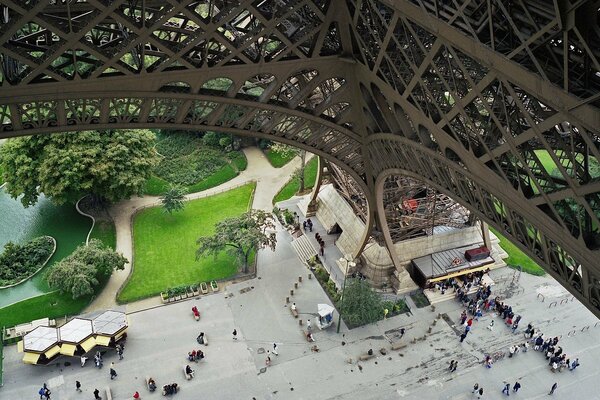 París, Francia, torre Eiffel, parque