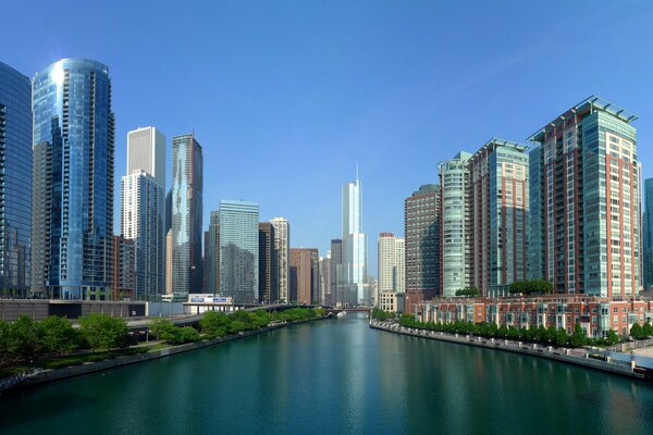 Chicago USA fiume città Foto