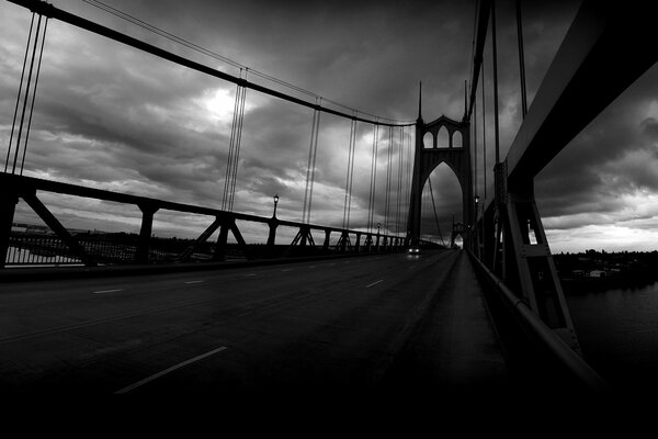 Black and white bridge