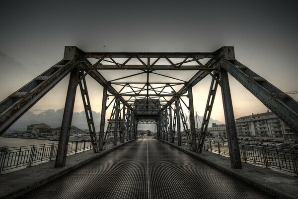 City bridge with sea view