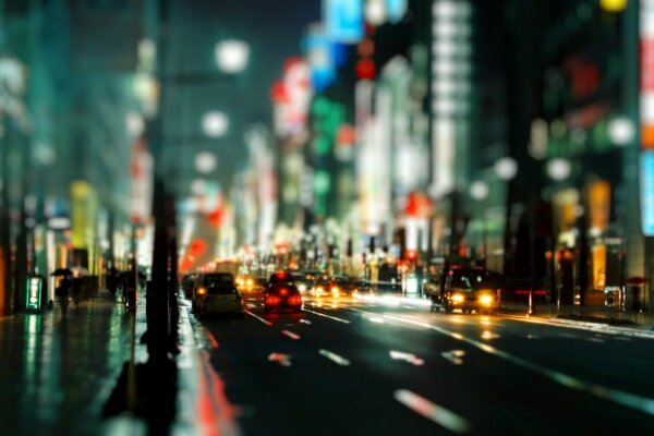 Lumières de nuit des rues de la ville