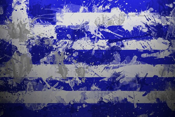 Bandera de Grecia con divorcios y manchas