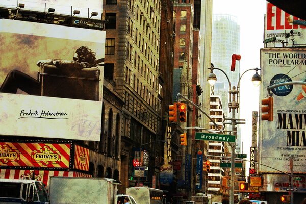 Foto vom Broadway in der Stadt New York in den USA