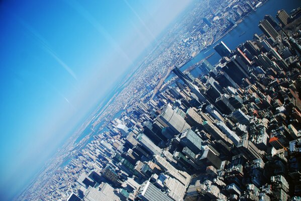 Rascacielos de nueva York a vista de pájaro