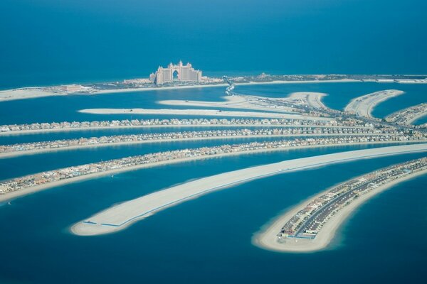 Man-made islands in the form of palm trees