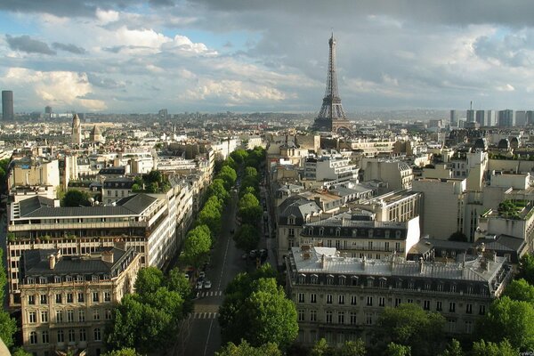 Top view of Parisian streets