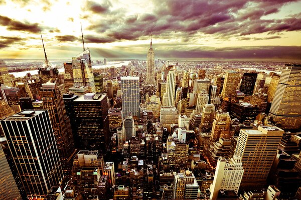 Molti grattacieli nella città di New York