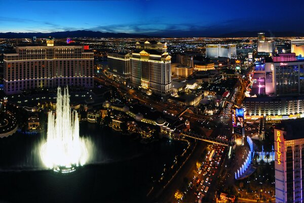 Luces de la noche de la ciudad de las Vegas