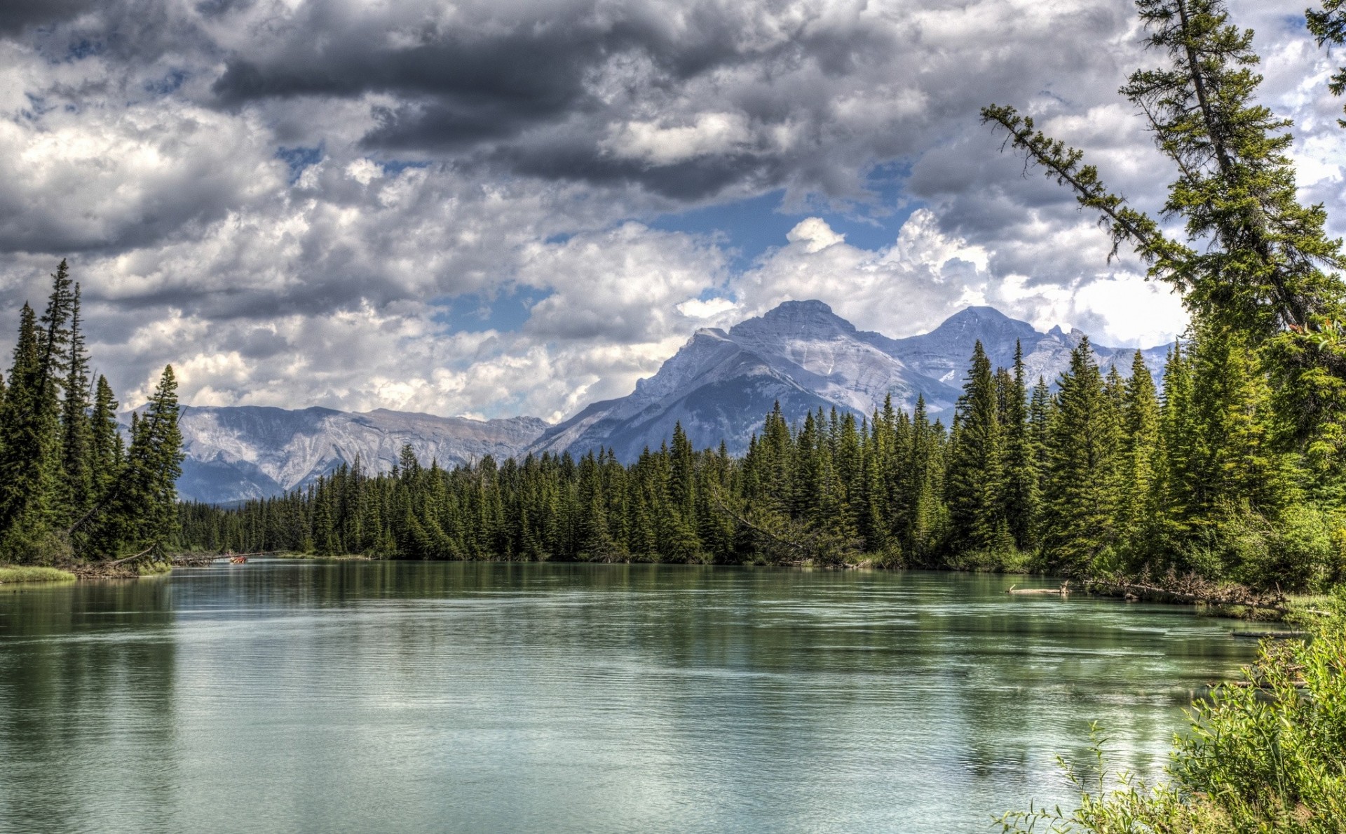 alberta lago bosque canadá parque nacional banff banff lagos vermilion montañas