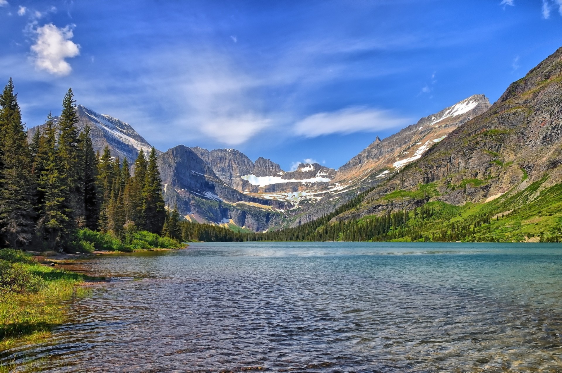 montana jezioro park narodowy glacier lodowiec jezioro josephine góry