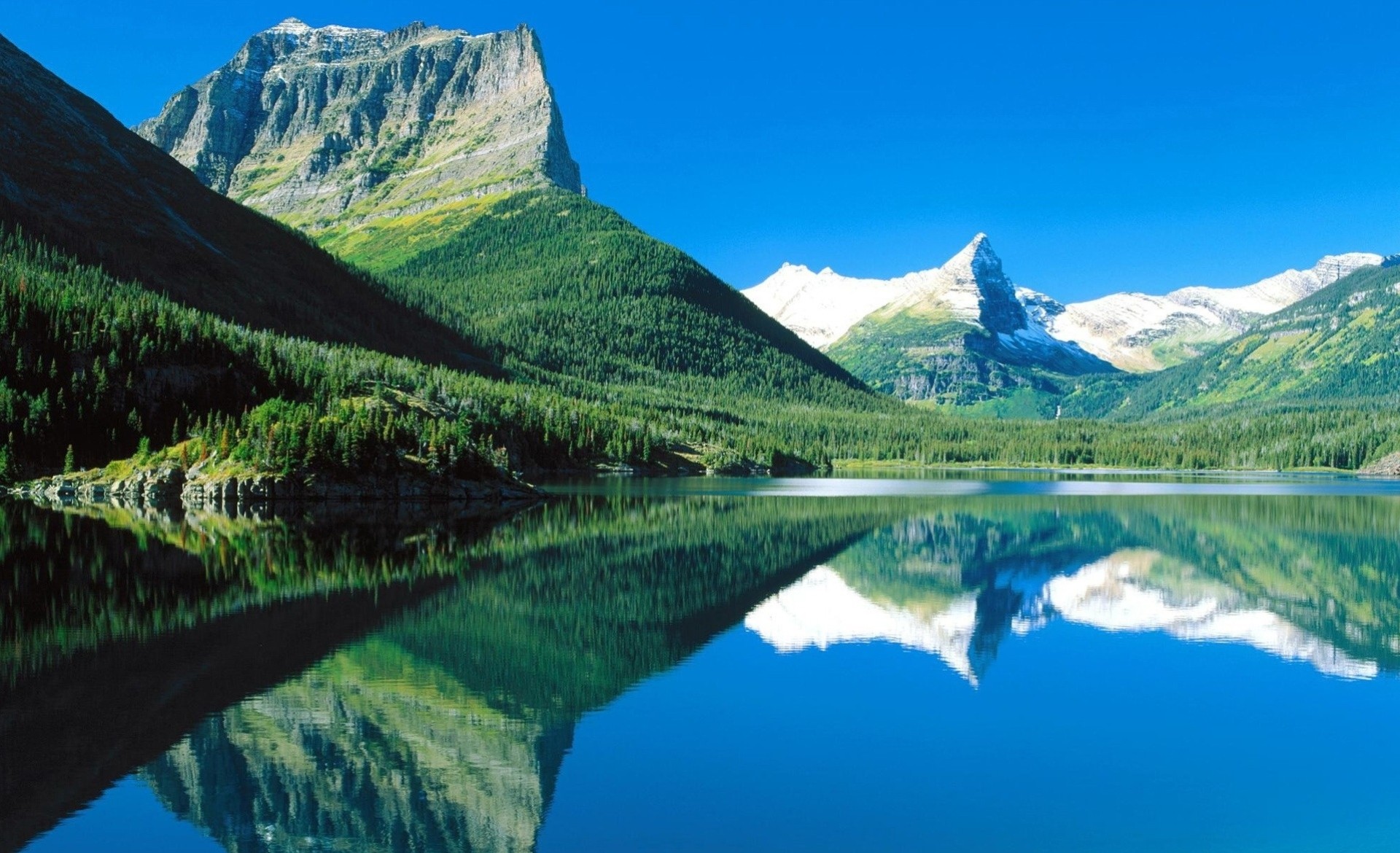 paysage nature réflexion lac forêt montagnes