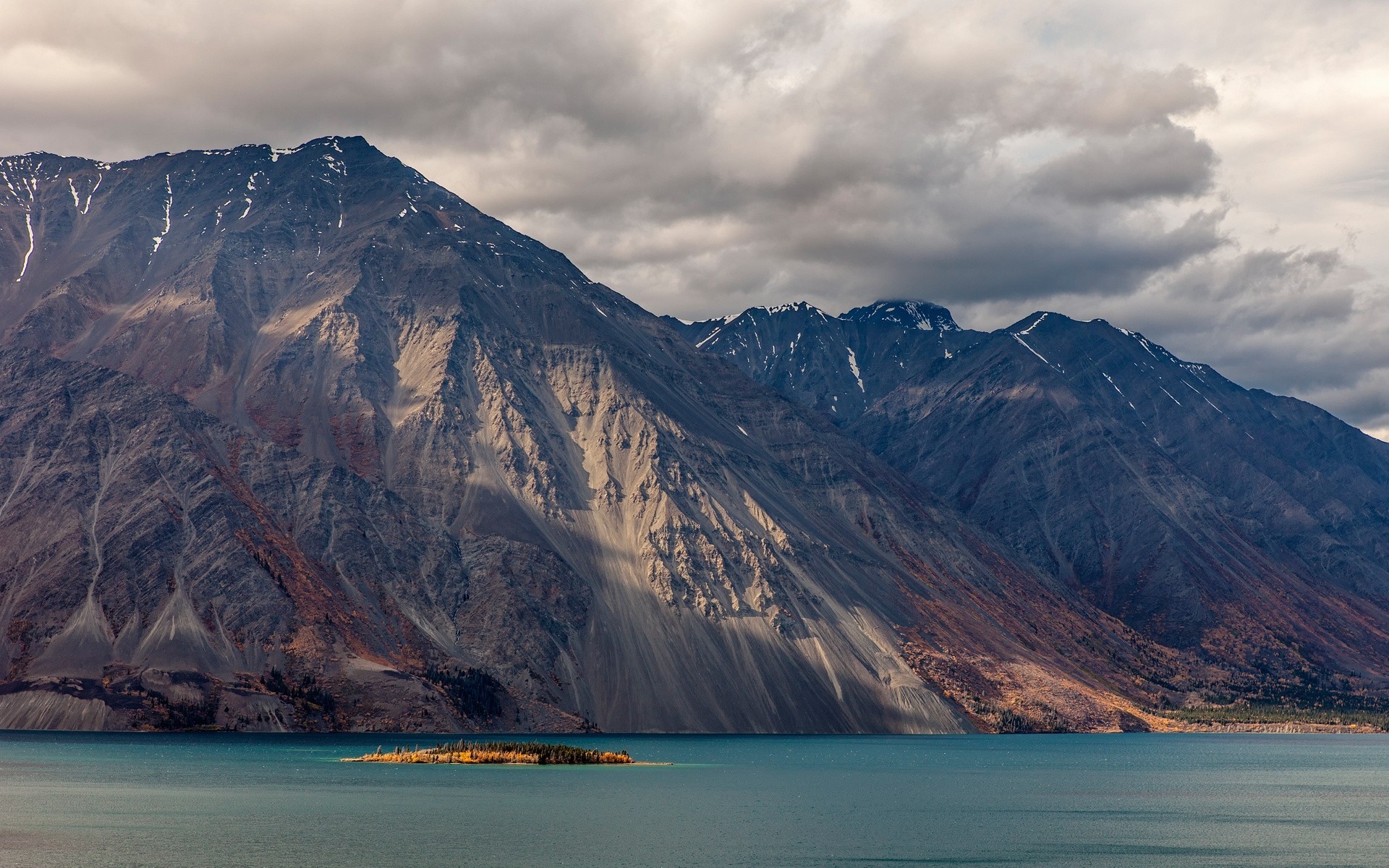 clouds nature lake island water mountain mountain