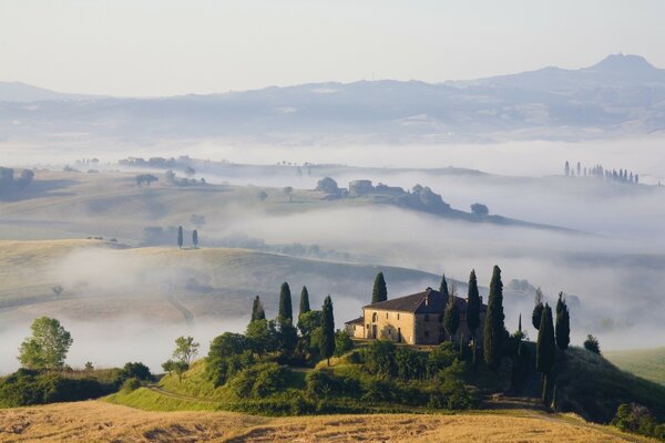 Voglio partire dove mattina natura, paesaggio a casa