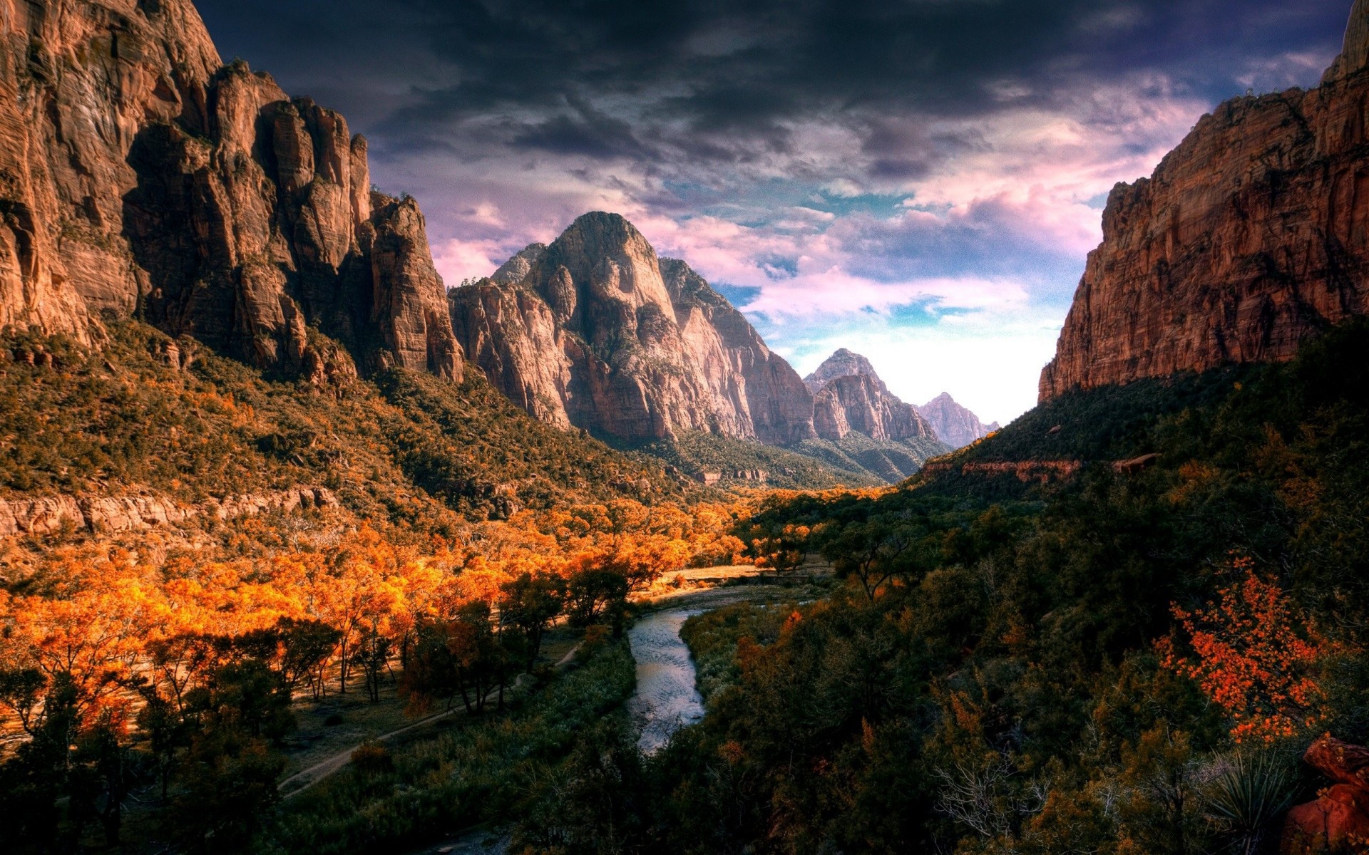 río naturaleza paisaje palmeras encantador montaña paisaje valle