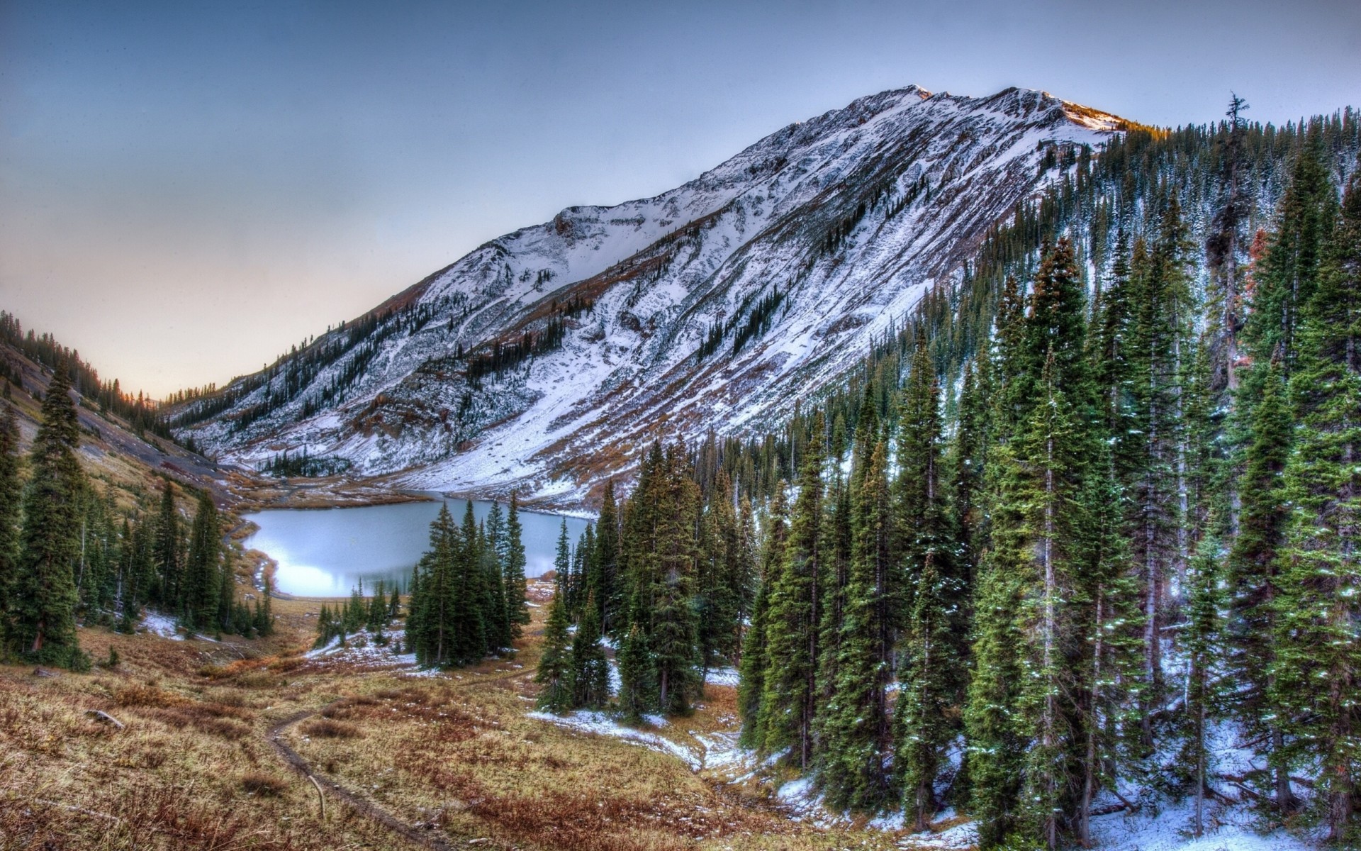 landscape lake tree forest colorado rocky mountains emerald mountain