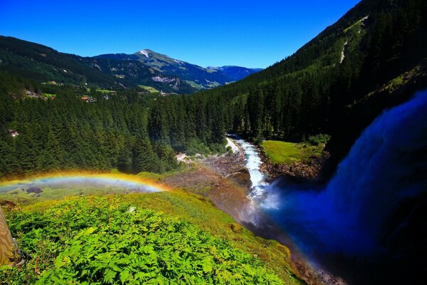 Фото реки с лесом в австрийский горах