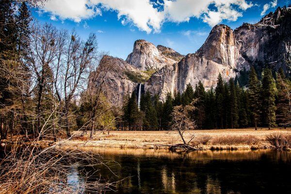 Colores de otoño de la naturaleza del parque Yosemite