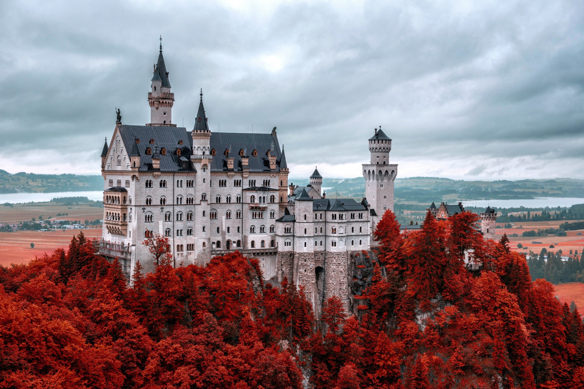 baviera alpi autunno montagna riparazione castello di neuschwanstein