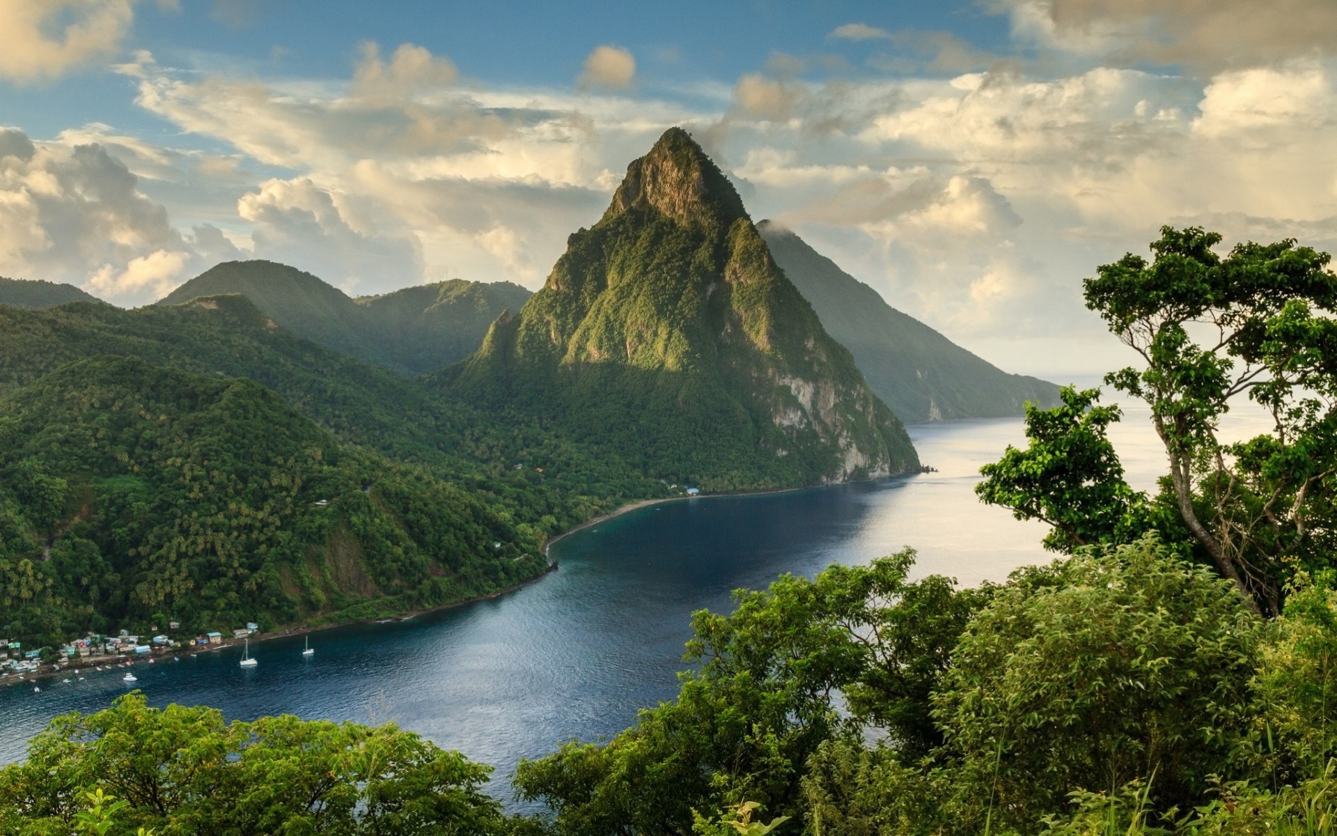 lope village beach forest sea height top mountain boat