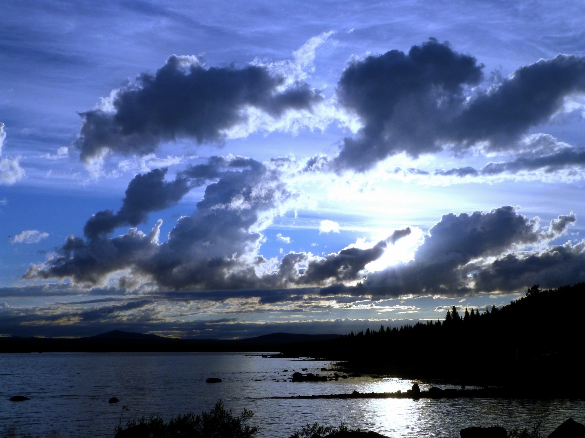 landschaft sonnenuntergang natur see himmel wolken