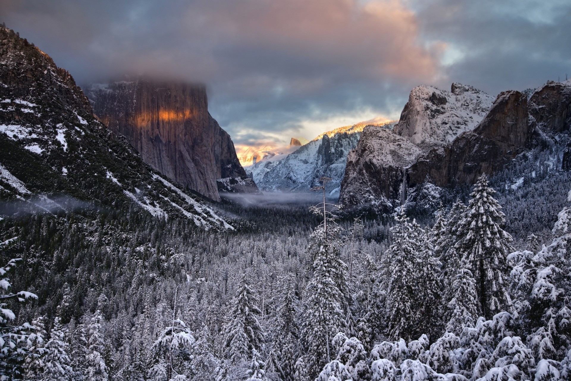 kalifornien yosemite national park sierra nevada berge tal bäume wald yosemite berge winter