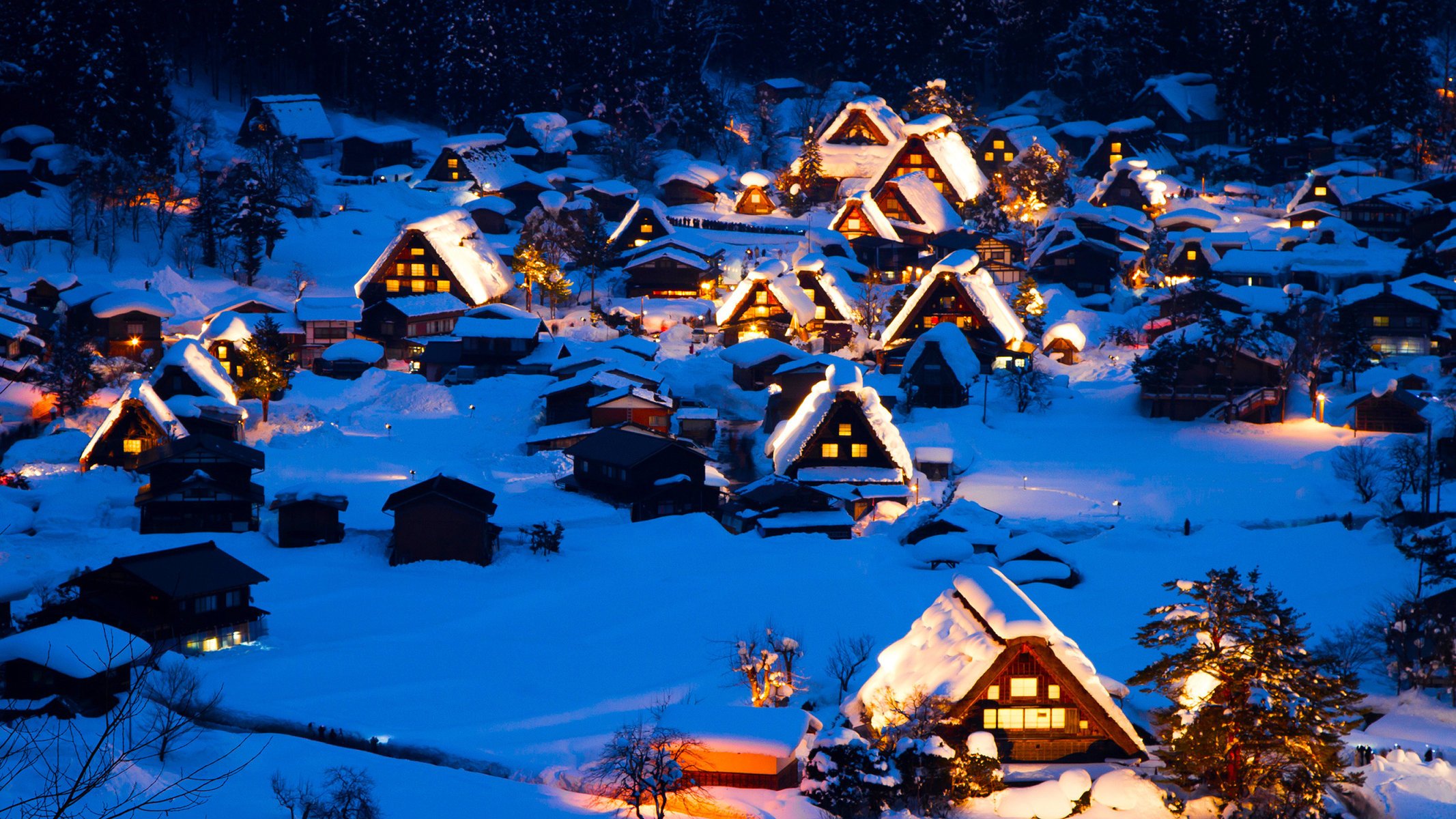 invierno año nuevo nieve casas