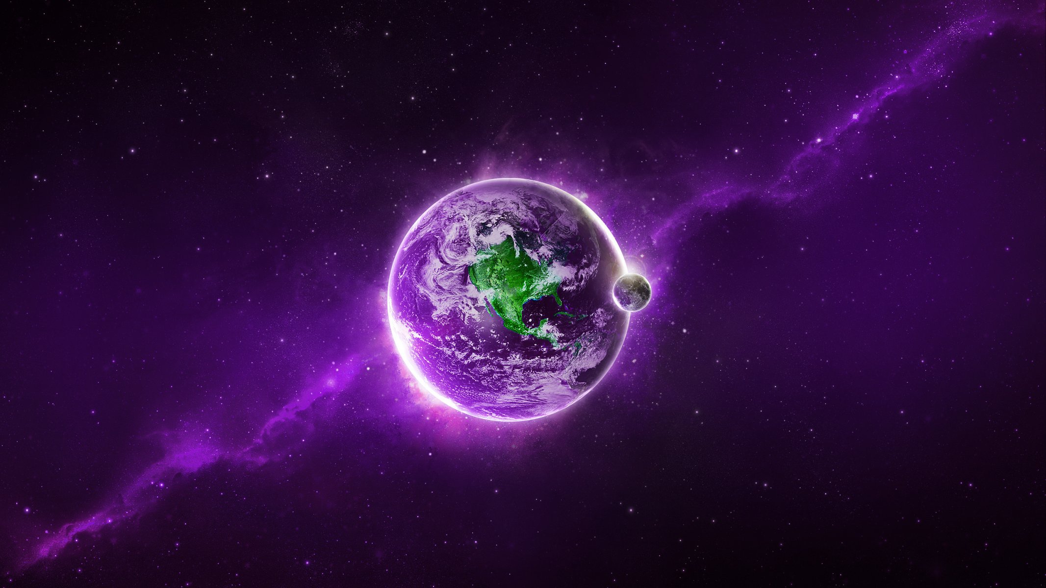 planet sci fi violet light