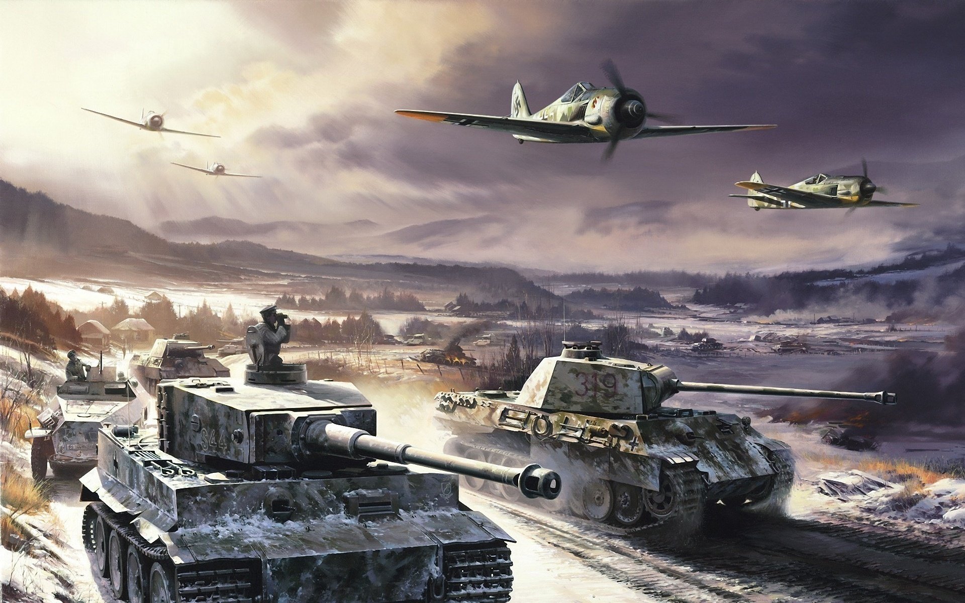 zweiter weltkrieg armee tiger panzer panther winter