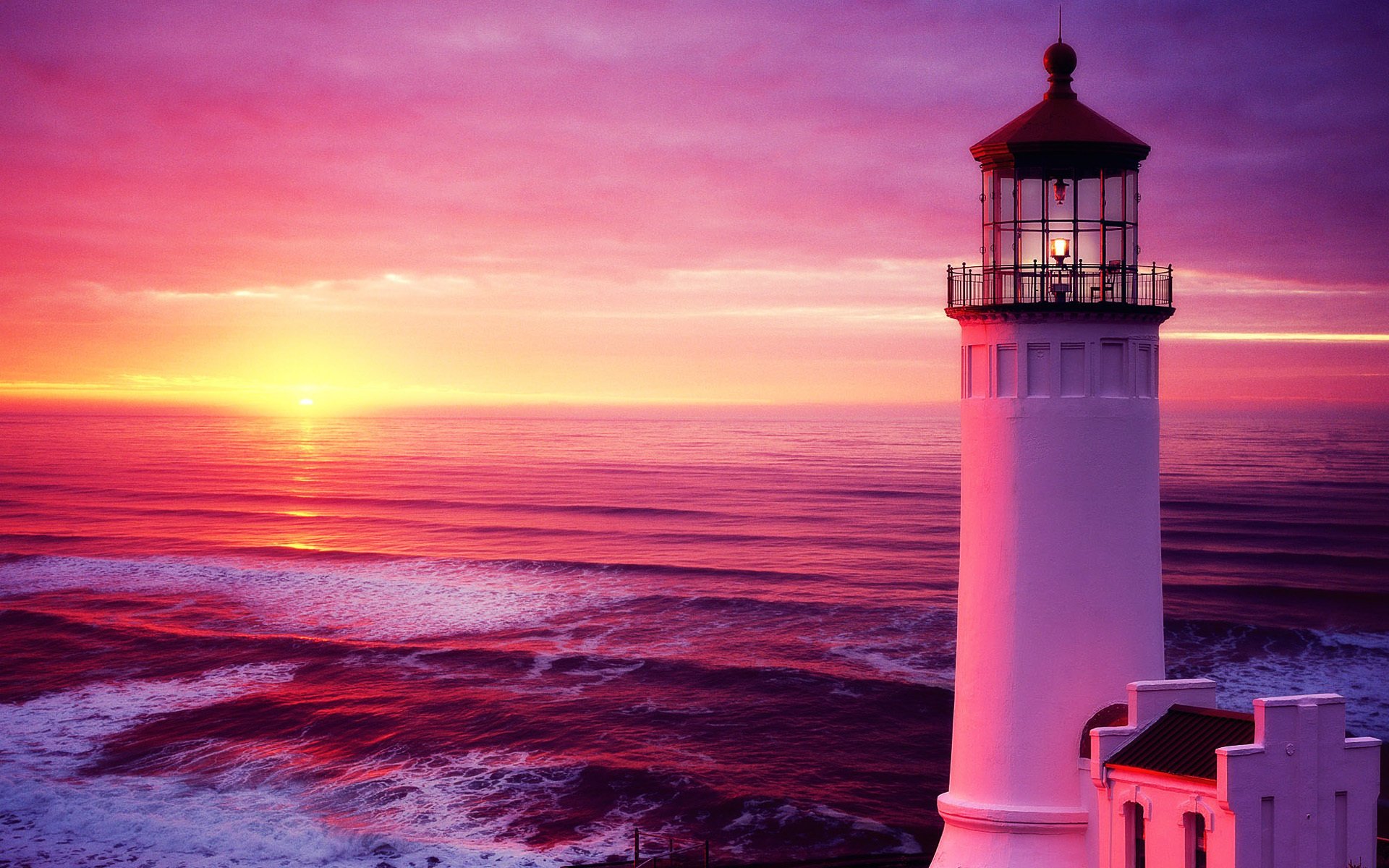 ky sea waves lighthouse sunset sunset sky